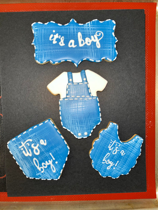 Denim Baby shower cookies