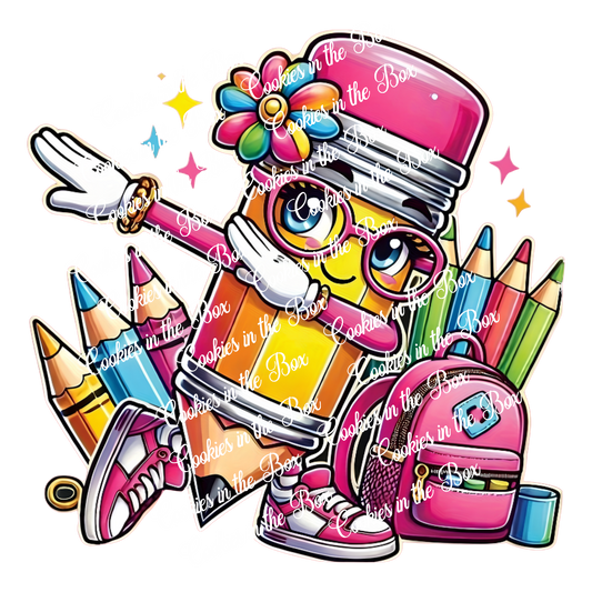 Back to School Pencil Dap STL Cookie Cutter